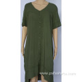 Grass Green Dress with Short Sleeves